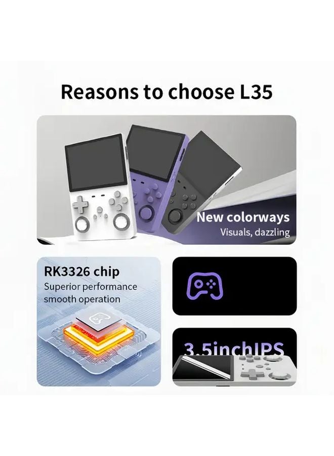 White 64GB Portable Handheld Game Console Rechargeable Battery 3 5 Inch Screen Retro - Image 4